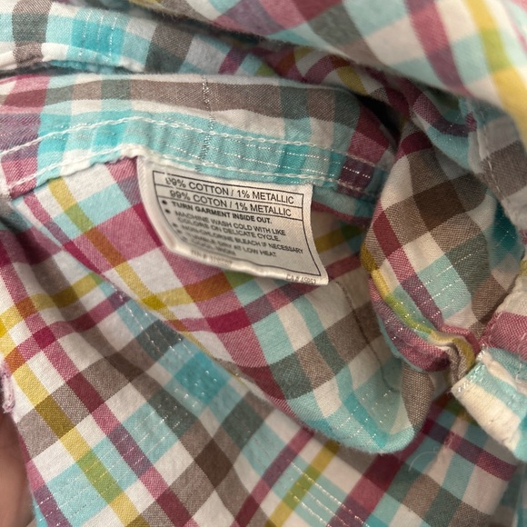 Ariat Pink Plaid Snap Button Shirt - Picture 4 of 4